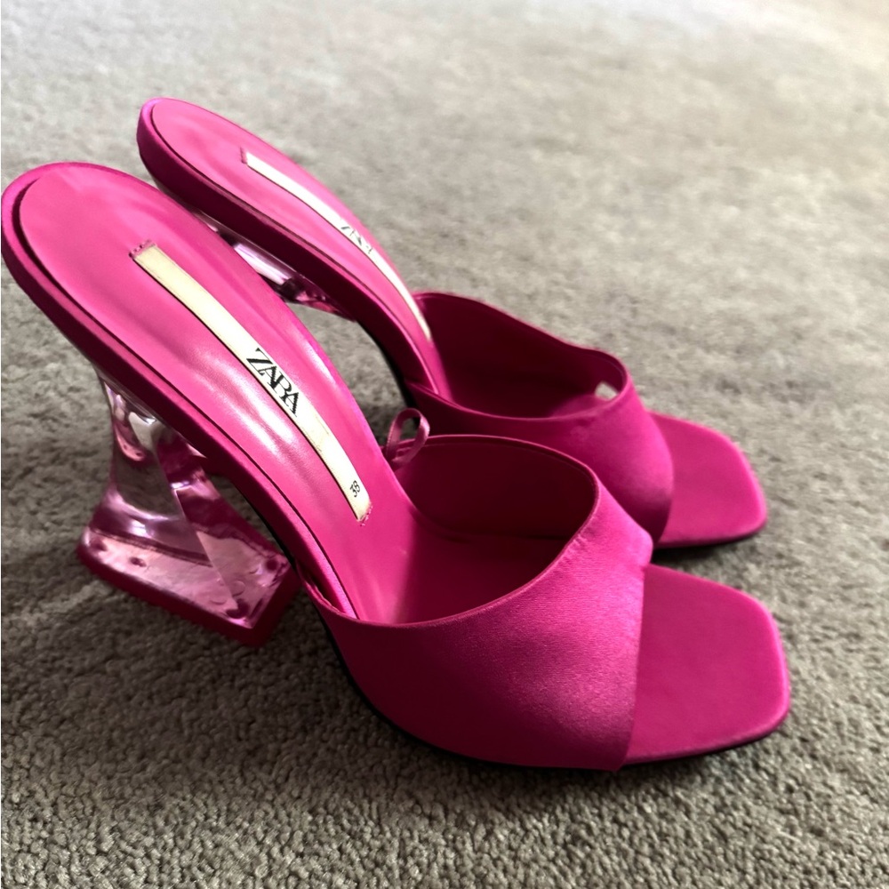 ZARA PINK HEELS SIZE EU 38 US 7.5/8